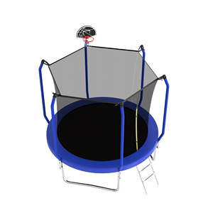 8FT ASTM Approved Outdoor <b>Trampoline</b> with Basketball Hoop Reinforced Type and Enclosure Net Fun <b>Jumping</b> Toy - Product Image 4