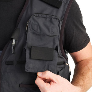 Chaleco de Pesca Transpirable para Hombre con Múltiples Bolsillos y Cierre de Cremallera, Ropa de Verano para Exteriores, Estilo Casual, Negro - Product Image 6