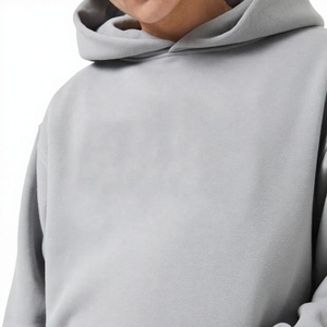 Sudadera con Capucha Unisex Extra Grande, Color Gris Sólido, Corte Regular, Algodón French Terry, Ropa Casual de Invierno, Apta para Impresión, 330g - Product Image 3