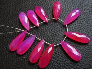 Cuentas de lágrima lisas de Calcedonia Rosa Rubilite hechas a mano 30X10MM piedra suelta de cristal para pulsera fabricación de joyas PME - Product Image 4