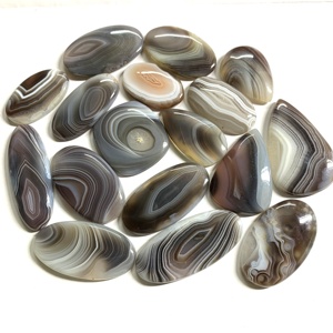 Ágata Natural de Botsuana, Piedra Preciosa Suelta Ovalada Convexa Circular Lisa con Reverso Plano, Corte para Joyería, Piedra Natural Esmeralda - Product Image 3