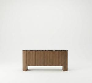 Buffet de salon PKP moderne en bois naturel, écoresponsable, avec 4 portes battantes et 2 tiroirs, pour le Vietnam - Product Image 1