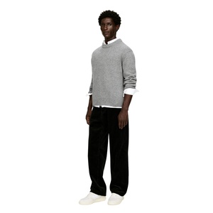 Venta caliente nuevo suéter de punto de cuello redondo informal ropa de hombre de ajuste suelto suéter de punto de hombre con logotipo frontal para invierno al por mayor - Product Image 6