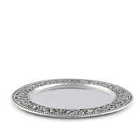 Plato Base Decorativo de Aluminio Dorado Antiguo, Lujoso y Duradero, para Recepciones de Boda, Fiestas, Banquetes, Mesa Elegante