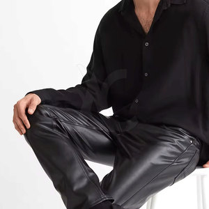 Pantalones de Cuero para Hombre, Elegantes y con Ajuste Elástico, Capa Interior Transpirable, Acabado Duradero, Diseño Ligero, Ideales para la Moda - Product Image 3