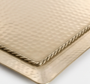 Hammered Design Simple Gold Square Chocolate <b>Tray</b> Perfect For Serving Chocolates Sweets Desserts And <b>Small</b> Treats At Home - Product Image 3