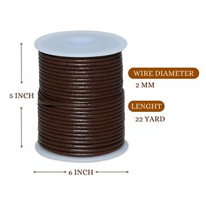 Cordón de cuero a granel de 2mm a 8mm, venta al por mayor, cordón plano trenzado de cuero genuino para suministros de artesanía - Product Image 3