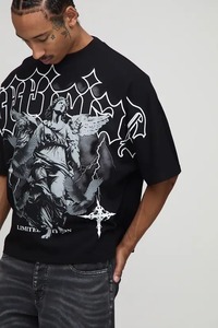 T-shirt ample et décontracté pour homme, coupe oversize, en coton, imprimé graphique, manches courtes, style streetwear - Product Image 6