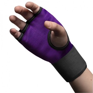 ผ้าพันมือสำหรับชกมวย ซับในถุงมือสำหรับต่อย  ผ้าพันข้อมือสำหรับ MMA คิกบ็อกซิ่ง มวยไทย ฟิตเนส สีม่วงและสีดำ พร้อมสายรัดข้อมือ - Product Image 5