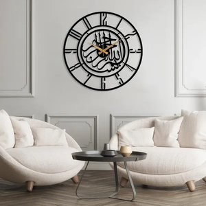 Creative Islamic <b>Silent</b> Quartz <b>Wall</b> <b>Clock</b> with Calendars and Radio Single Face Iron Design Luxury Home Decor for Living Room - Product Image 3