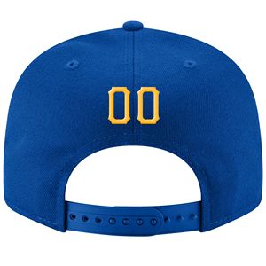 Casquette snapback bleue à 6 panneaux avec broderie de logo jaune et blanc, unisexe, décontractée - Product Image 3