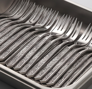 Ensemble de fourchettes Morpankh en acier inoxydable argenté antique avec finition argentée antique, parfait pour les événements de restauration, les hôtels et les restaurants - Product Image 3
