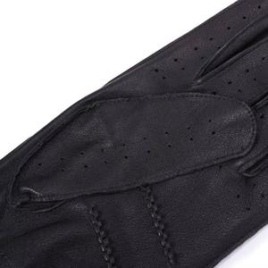 Gants d'extérieur de luxe faits main en cuir respirant et écologique, compatibles écran tactile, avec détection par aiguille, longueur poignet, pour garder les mains au chaud - Product Image 3