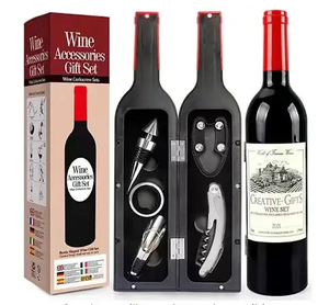 Wine Opener Tool Set <b>Cork</b> <b>Bottle</b> Opener Kit Stainless Steel Professional Corkscrew Pourer Set Gift Box Set - Product Image 2