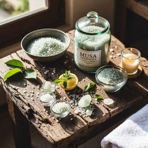 Sal de Baño Natural Tallada a Mano con Logotipo Personalizado, Ecológica, Sal del Himalaya para Spa y Desintoxicación, para Relajación y Cuidado de la Piel Radiante - Product Image 1