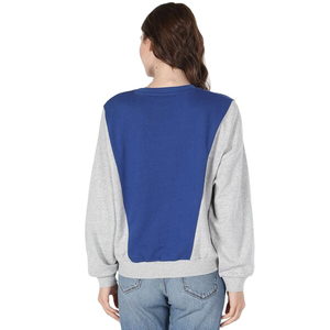Custom Logo Color Block Women Sweatshirt Crew Neck Long Sleeve Oversized <b>Pullover</b> Wholesale Cotton Embroidered Streetwear <b>Jumper</b> - Product Image 2