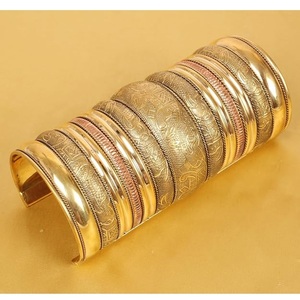 Wholesale Antique Metal Cuff <b>Bangle</b>: Multi-Color <b>Engraved</b> Copper Wide Open Arm Bracelet - Product Image 5