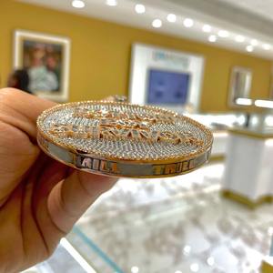 Colgante para Hombre con Moissanita Real de Corte Redondo de 5 Quilates, Plata de Ley 925, Nombre Personalizable, Chapado en Oro Rosa de 14K - Product Image 1