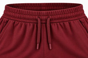 Men's Solid <b>Burgundy</b> Drawstring <b>Shorts</b> Mid Waist Knitted Casual Sport Wear Breathable <b>Short</b> <b>Shorts</b> - Product Image 3