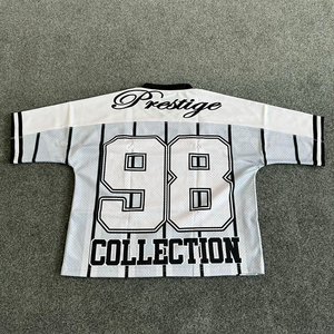 Maillot de football américain blanc à col en V pour homme Crestline, numéro 98, maille respirante, manches courtes, coupe classique - Product Image 2