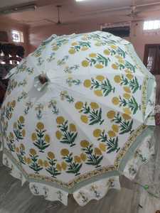 Parapluie artisanal imprimé au bloc, motif floral traditionnel indien, pour décoration de mariages et événements, vente en gros, OEM - Product Image 3