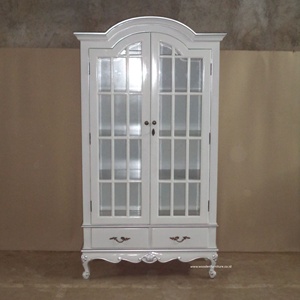 Vitrina de madera para muebles del hogar, Vitrina de estilo francés, hecha en Japón, mobiliario europeo para el hogar, color blanco - Product Image 4