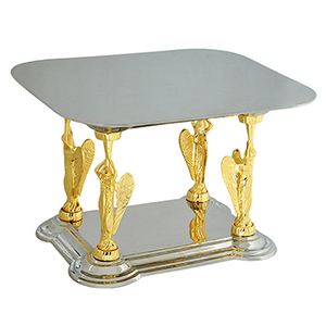 Tabor con Ángeles Chapados en Oro de 24 Quilates |   Soporte para Monstrancia de Altar de Iglesia – DOUBLE VEE EXPORTS - Product Image 1