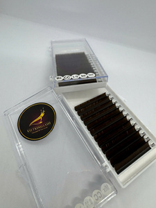 Extensions de cils individuelles vegan faites à la main en matériau PBT de 12 mm, sous marque propre, en boîtes cartonnées et plateaux en gros - Product Image 3