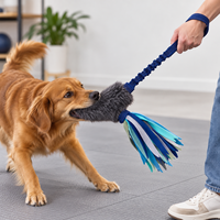 Jouet interactif pour chien Zheng Xin : Corde durable pour le tirage à la main et balle élastique pour le jeu de mâcher