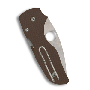 Couteaux de poche pliants à manche marron, lame en acier inoxydable à bord plat avec trou pour le pouce et clip de ceinture métallique pour l'extérieur, le quotidien et la voiture - Product Image 4