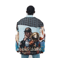 Veste zippée en tapisserie tissée personnalisée Glory Zone, style vintage jacquard graphique streetwear, pour homme et femme.