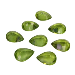 Piedras preciosas de peridoto verde natural en forma de pera, piedra de peridoto suelta para la fabricación de anillos, pendientes y joyería. - Product Image 3