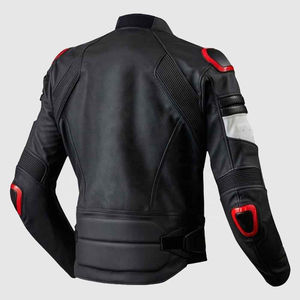 Chaqueta de Motociclista de Cuero Genuino para Hombre, Ropa Exterior para Motociclismo, Diseño Personalizado de Fábrica OEM con Cremallera y Acolchado - Product Image 5