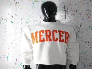 Sweat-shirt à col montant gris cendré MERCER, 100% coton, broderie appliquée ORANGE, col large, URBAN PRODUCTIONS - Product Image 2