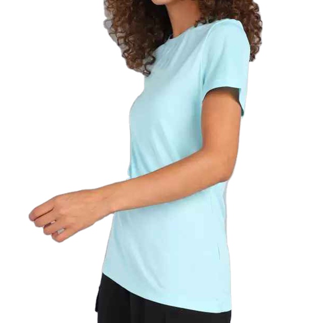 Women's Plus Size Breathable Gym Workout T-Shirts with Custom Logo and Spandex/Cotton Fabric