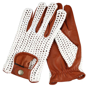 Guantes de Motocicleta para Hombre de Piel de Oveja con Forro Térmico Ecológico y Pantalla Táctil Marrón Baratos de la Marca Wolson Industry - Product Image 5
