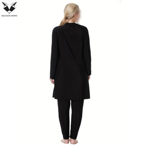 Best Product Breathable <b>Modest</b> Activewear <b>Set</b> Women Slim Fit Longline Top Joggers Muslim Gym Wear Sport Hijab Tracksuit - Product Image 4