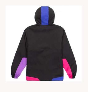 Chaqueta cortavientos con capucha Colorblock con cremallera transpirable ligera de verano para hombre personalizada 2025 tela de poliéster impermeable - Product Image 3