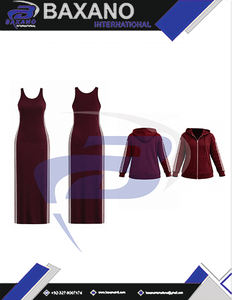 Robe longue moulante sans manches pour femme avec veste à capuche zippée, ensemble deux pièces, style sport décontracté, robe longue pour femme, logo personnalisé - Product Image 5