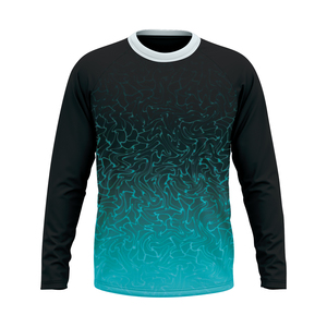 Chemises de pêche personnalisées, professionnelles, imperméables, à col rond, à manches longues, avec protection solaire, séchage rapide, jersey - Product Image 1