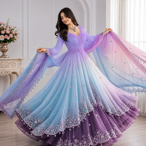 Luxury Embroidered Anarkali Gown Women <b>Designer</b> Party Wear Floor Length Pakistani Suit Wedding Reception Fancy Ethnic Dress - Product Image 5