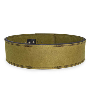 New Wholesale Strong Heavy Duty Non-Slip Grey Cowhide Leather Unisex Lever <b>Belt</b> Gym Weight Lifting Powerlifting Customizable - Product Image 6