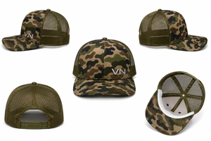 Custom 6-Panel Mid-Profile Structured Mesh Trucker Camouflage <b>Cap</b> with TPU Logo Slightly Curved Brim Snapback Closure - Product Image 2