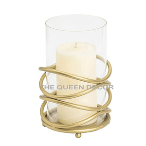 Leafy Design Gold Finish Aluminum Metal Votive <b>Candle</b> Holder With Clear Glass Use Home Wedding Table Centerpiece At <b>Cheap</b> Price - Product Image 5