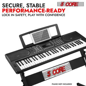 Adjustable Z Style Metal Keyboard Stand 21-33 Inch Electric <b>Piano</b> Riser 330Lb Capacity Foldable Music Stand - Product Image 5