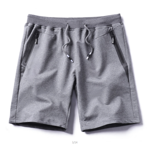 Nuevos pantalones cortos de felpa francesa para hombre, corte holgado, dobladillo sin rematar, pierna ancha, pantalones cortos deportivos de alta comodidad - Product Image 4