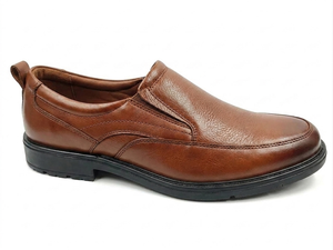 Mocassins en cuir véritable marron pour homme, avec semelle intermédiaire en EVA rembourrée, semelle extérieure en caoutchouc antidérapante, pour le bureau, la carrière, toutes saisons - Product Image 1