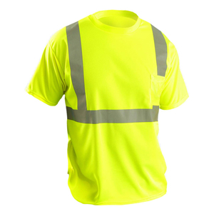 Factory direct supply <b>Work</b> T-Shirts Wear unisex hi vis heat transfer reflective stripe safety t shirts with chest pocket - Product Image 1
