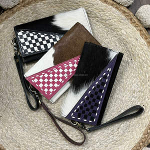 Bolsos de Noche de Piel Genuina de Vacuno a Cuadros con Cierre de Broche para Mujer, de Alta Calidad, con Múltiples Ranuras para Tarjetas y Dinero, Colección Expo de Marzo - Product Image 5