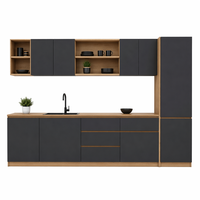 Ensemble de meubles de cuisine modernes sans poignées en bois massif écologique, modulaire, à assembler soi-même (RTA), garantie 5 ans et plus pour appartement
